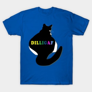 Cute Tuxedo Cat DILLIGAF T-Shirt